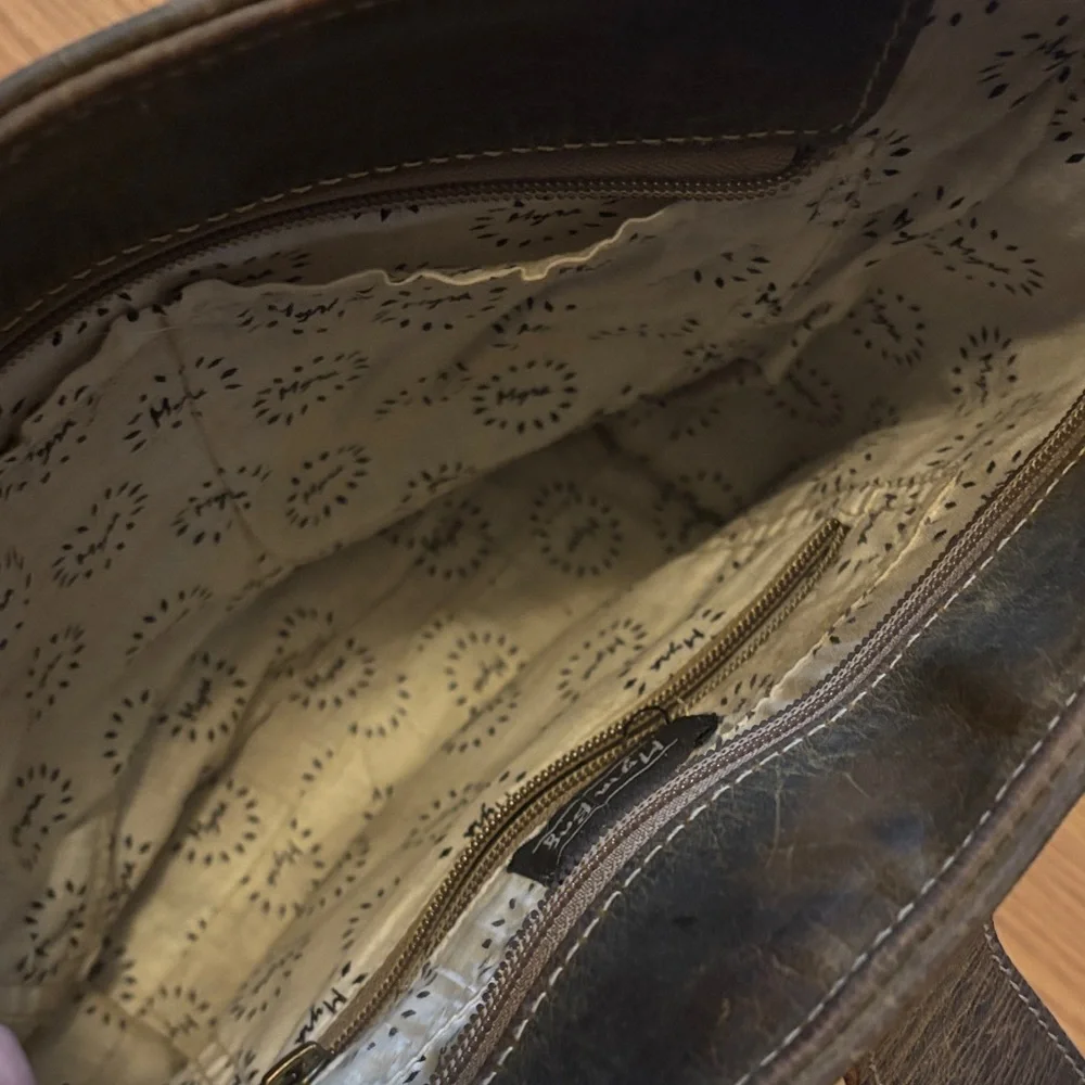 Myra Bag Dark Brown Leather Messenger Crossbody